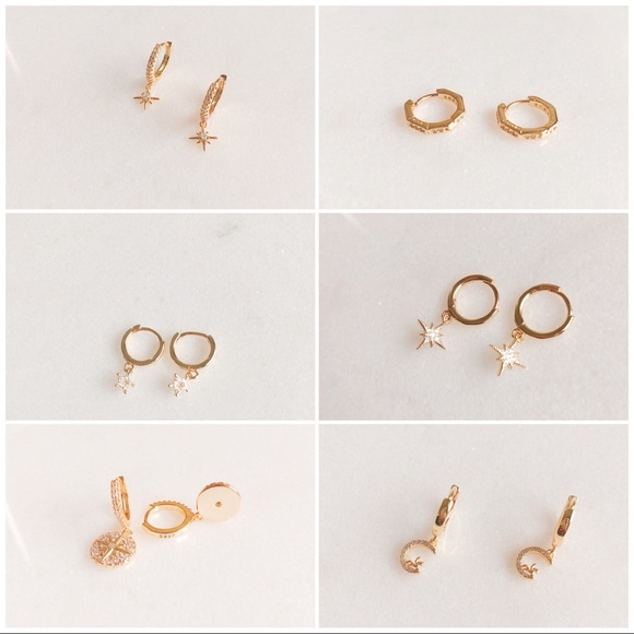 COPY - S925 silver star hoop earrings - Picture 4 of 6